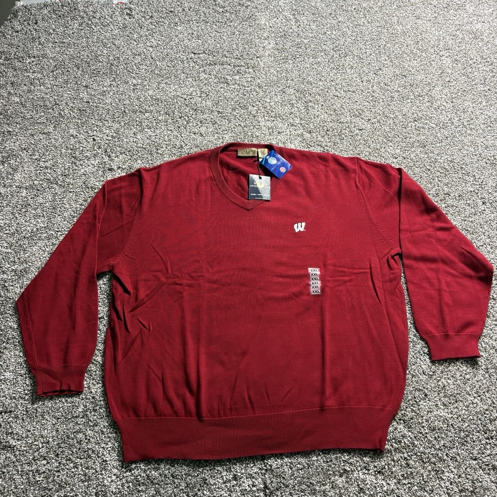 NEW Wisconsin Badgers Vesi Sportswear Golf Sweater Pima Cotton NWT 2XL XXL
